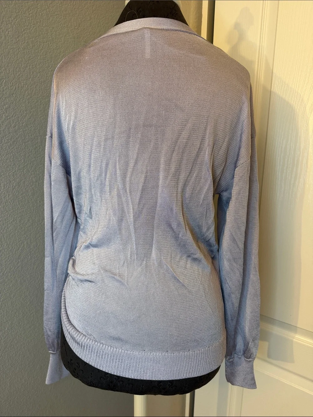 Free People Veronica Long Sleeve Viscose Dusty Lavender Wrap V-Neck Sweater Smal